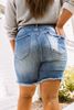 Picture of CURVY GIRL DISTRESSED  DENIM SHORTS HIGH  WAIST